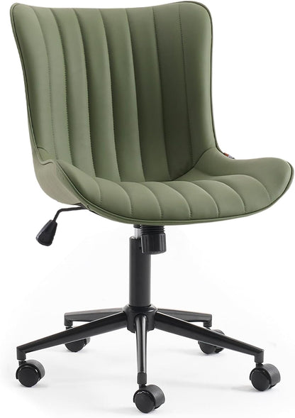 Bürostuhl Ergonomisch, Schreibtischstuhl Höhenverstellbar, Bürostuhl mit PU-Leder & Rollen