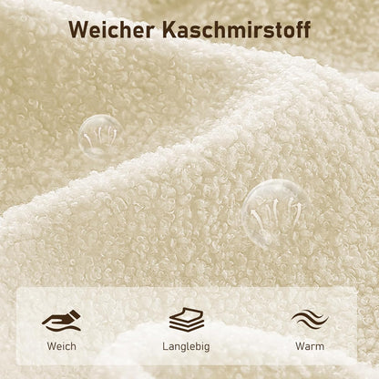 Homeoffice Stuhl, Gepolsterter Schreibtischstuhl Höhenverstellbar, Schminkstuhl mit Holz Armlehnen und Rollen