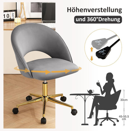 Bürostuhl mit goldenem Gestell Schreibtischstuhl Schminktischstuhl