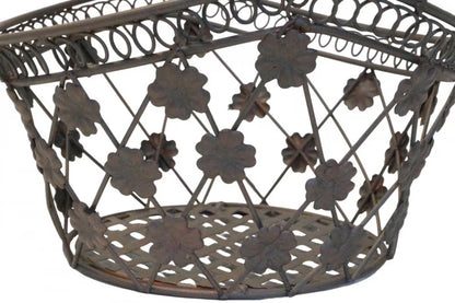 Large Tecla Basket with Handle, approx. 40 cm - Garden Decoration
