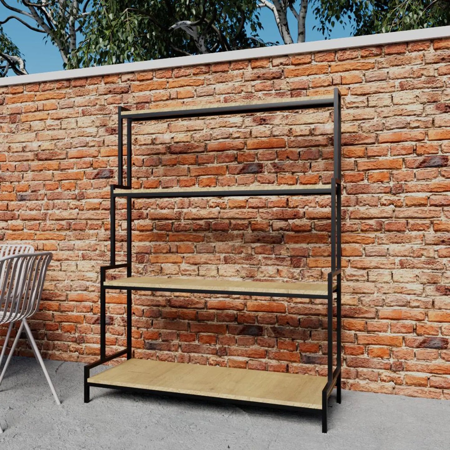 Multi-tiered Metal and Wood Plant Stand – Modern Indoor and Outdoor Garden Shelf